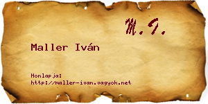 Maller Iván névjegykártya