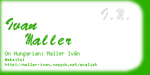 ivan maller business card